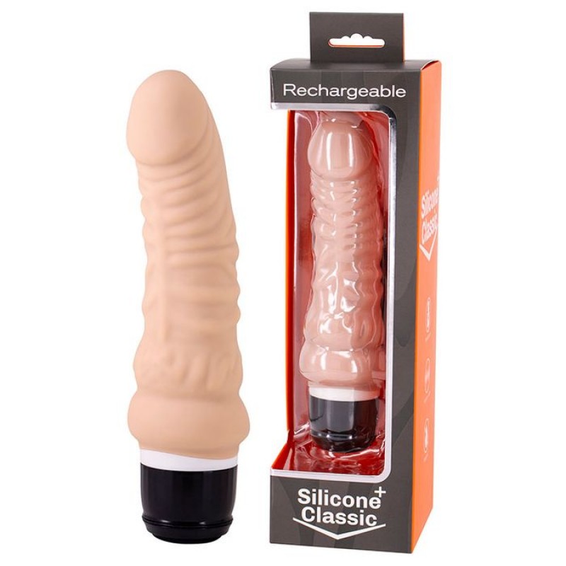 Silicone Classic Plus Rechargeable Vibe - Flesh
